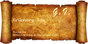 Grünberg Ida névjegykártya